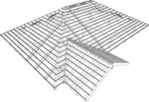 3d ilustración de edificio estructura vector