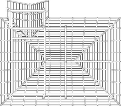 3D illustration of building structure vector