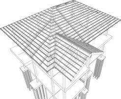 3D illustration of building structure vector