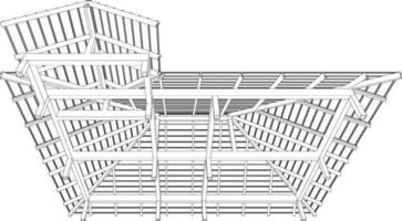 3d ilustración de edificio estructura vector