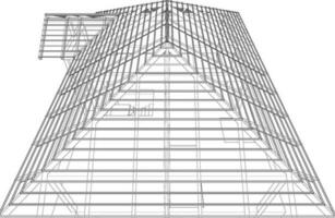 3D illustration of building structure vector