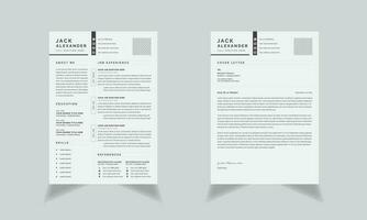 Resume Layout with CV Template Black Line vector