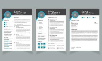 perfil currículum CV verde color diseño modelo diseño vector