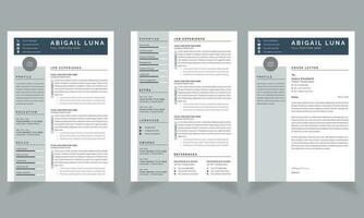 2page Cv Resume Template with Cover Letter vector