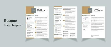 Creative Resume Templates Cv Layout Design vector