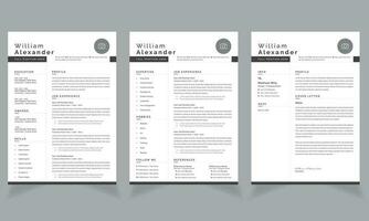 Dark Resume Layouts with CV Design Template vector