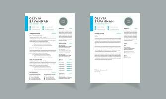 Marketing Person CV Set Design Template Resume Layout vector