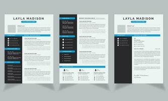 Black Sidebar Resume Design Template, CV Design vector