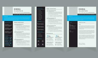 Modern Resume Resume Cover Layout with Dark Elements vector