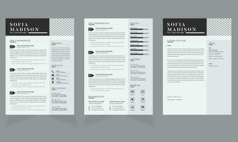 Modern Resume Template and Cover Letter Layout with black Header vector