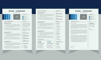 Vector Minimalist Creative Two-Page Resume Layout