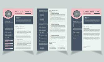 Creative UI UX Designer Resume Template with Dark Elements vector