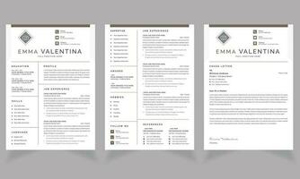 currículum plantillas y CV diseño vector