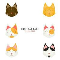 cat face cartoon vector pack design