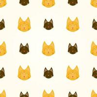 orange cat and brown cat seamless pattern design in vector