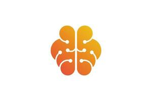 Elegant internet modern brain logo with gradient vector