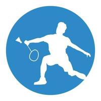 personas son jugando bádminton vector