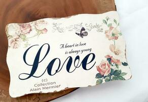 Vintage Love Quote Sign Board photo