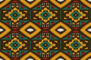 Ikat Floral Paisley Embroidery Background. Ikat Damask Geometric Ethnic Oriental Pattern Traditional. Ikat Aztec Style Abstract Design for Print Texture,fabric,saree,sari,carpet. vector