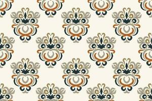 Ikat Damask Paisley Embroidery Background. Ikat Patterns Geometric Ethnic Oriental Pattern Traditional. Ikat Aztec Style Abstract Design for Print Texture,fabric,saree,sari,carpet. vector