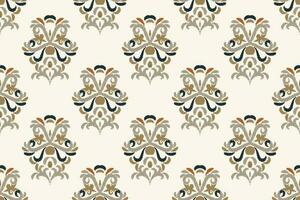 Ikat Damask Paisley Embroidery Background. Ikat Background Geometric Ethnic Oriental Pattern Traditional. Ikat Aztec Style Abstract Design for Print Texture,fabric,saree,sari,carpet. vector