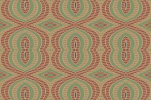 Ikat Damask Paisley Embroidery Background. Ikat Triangle Geometric Ethnic Oriental Pattern traditional.aztec Style Abstract Vector illustration.design for Texture,fabric,clothing,wrapping,sarong.