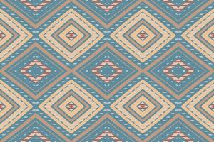 Ikat Damask Paisley Embroidery Background. Ikat Flower Geometric Ethnic Oriental Pattern traditional.aztec Style Abstract Vector illustration.design for Texture,fabric,clothing,wrapping,sarong.