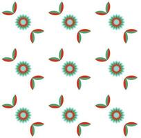 Vector seamless background in scandinavian style geometric patterns flowers on a white background Vector EPS10