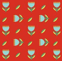 Vector seamless background abstraction in scandinavian style geometric patterns flowers tulips Vector EPS10