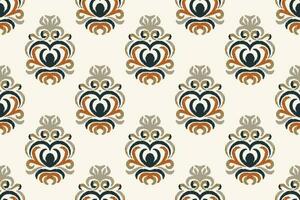 ikat floral cachemir bordado antecedentes. ikat flor geométrico étnico oriental modelo tradicional.azteca estilo resumen vector ilustración.diseño para textura,tela,ropa,envoltura,pareo.