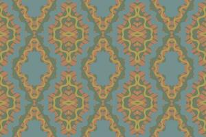 Ikat Damask Paisley Embroidery Background. Ikat Aztec Geometric Ethnic Oriental Pattern traditional.aztec Style Abstract Vector illustration.design for Texture,fabric,clothing,wrapping,sarong.