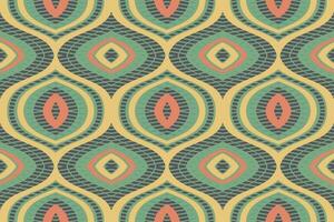 Ikat Floral Paisley Embroidery Background. Ikat Design Geometric Ethnic Oriental Pattern Traditional. Ikat Aztec Style Abstract Design for Print Texture,fabric,saree,sari,carpet. vector