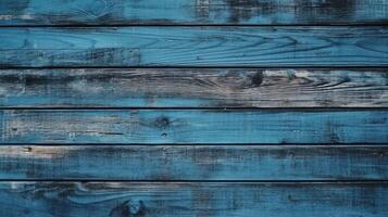 blue wooden background created using Generative AI photo