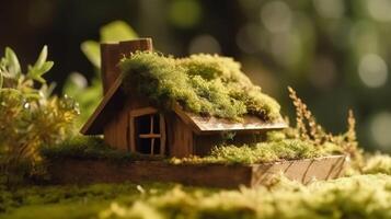 bird house in the forest created using photo