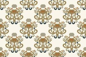 Ikat Damask Paisley Embroidery Background. Ikat Floral Geometric Ethnic Oriental Pattern Traditional. Ikat Aztec Style Abstract Design for Print Texture,fabric,saree,sari,carpet. vector