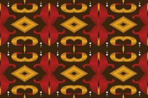 Ikat Floral Paisley Embroidery Background. Ikat Texture Geometric Ethnic Oriental Pattern Traditional. Ikat Aztec Style Abstract Design for Print Texture,fabric,saree,sari,carpet. vector