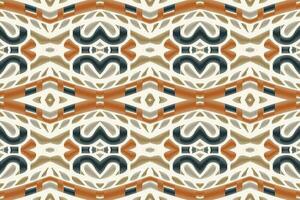 Ikat Damask Paisley Embroidery Background. Ikat Seamless Geometric Ethnic Oriental Pattern Traditional. Ikat Aztec Style Abstract Design for Print Texture,fabric,saree,sari,carpet. vector