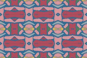 Ikat Damask Paisley Embroidery Background. Ikat Flower Geometric Ethnic Oriental Pattern Traditional. Ikat Aztec Style Abstract Design for Print Texture,fabric,saree,sari,carpet. vector