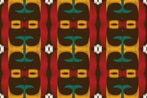 Ikat Floral Paisley Embroidery Background. Ikat Seamless Pattern Geometric Ethnic Oriental Pattern Traditional. Ikat Aztec Style Abstract Design for Print Texture,fabric,saree,sari,carpet. vector