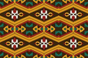 Ikat Damask Paisley Embroidery Background. Ikat Texture Geometric Ethnic Oriental Pattern traditional.aztec Style Abstract Vector illustration.design for Texture,fabric,clothing,wrapping,sarong.