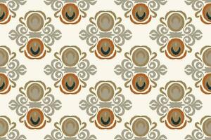 Ikat Floral Paisley Embroidery Background. Ikat Seamless Pattern Geometric Ethnic Oriental Pattern Traditional. Ikat Aztec Style Abstract Design for Print Texture,fabric,saree,sari,carpet. vector
