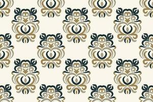 Ikat Damask Paisley Embroidery Background. Ikat Texture Geometric Ethnic Oriental Pattern Traditional. Ikat Aztec Style Abstract Design for Print Texture,fabric,saree,sari,carpet. vector
