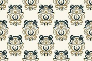 Ikat Damask Paisley Embroidery Background. Ikat Texture Geometric Ethnic Oriental Pattern Traditional. Ikat Aztec Style Abstract Design for Print Texture,fabric,saree,sari,carpet. vector