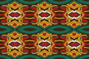 Ikat Floral Paisley Embroidery Background. Ikat Stripe Geometric Ethnic Oriental Pattern Traditional. Ikat Aztec Style Abstract Design for Print Texture,fabric,saree,sari,carpet. vector