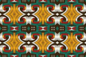 Ikat Damask Paisley Embroidery Background. Ikat Seamless Geometric Ethnic Oriental Pattern Traditional. Ikat Aztec Style Abstract Design for Print Texture,fabric,saree,sari,carpet. vector