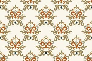 Motif Ikat Paisley Embroidery Background. Ikat Background Geometric Ethnic Oriental Pattern Traditional. Ikat Aztec Style Abstract Design for Print Texture,fabric,saree,sari,carpet. vector