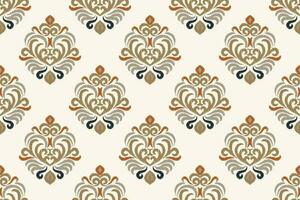 Ikat Damask Paisley Embroidery Background. Ikat Print Geometric Ethnic Oriental Pattern Traditional. Ikat Aztec Style Abstract Design for Print Texture,fabric,saree,sari,carpet. vector