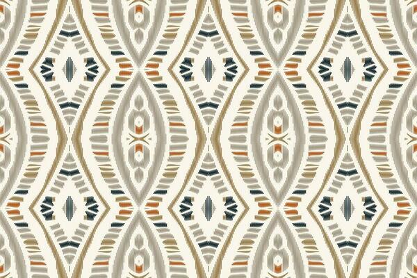 Ikat Damask Paisley Embroidery Background. Ikat Diamond Geometric Ethnic Oriental Pattern traditional.aztec Style Abstract Vector illustration.design for Texture,fabric,clothing,wrapping,sarong.