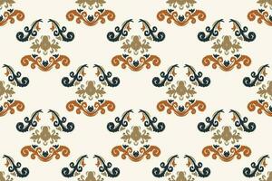 Ikat Floral Paisley Embroidery Background. Ikat Chevron Geometric Ethnic Oriental Pattern Traditional. Ikat Aztec Style Abstract Design for Print Texture,fabric,saree,sari,carpet. vector
