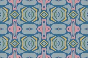 Ikat Damask Paisley Embroidery Background. Ikat Flowers Geometric Ethnic Oriental Pattern Traditional. Ikat Aztec Style Abstract Design for Print Texture,fabric,saree,sari,carpet. vector